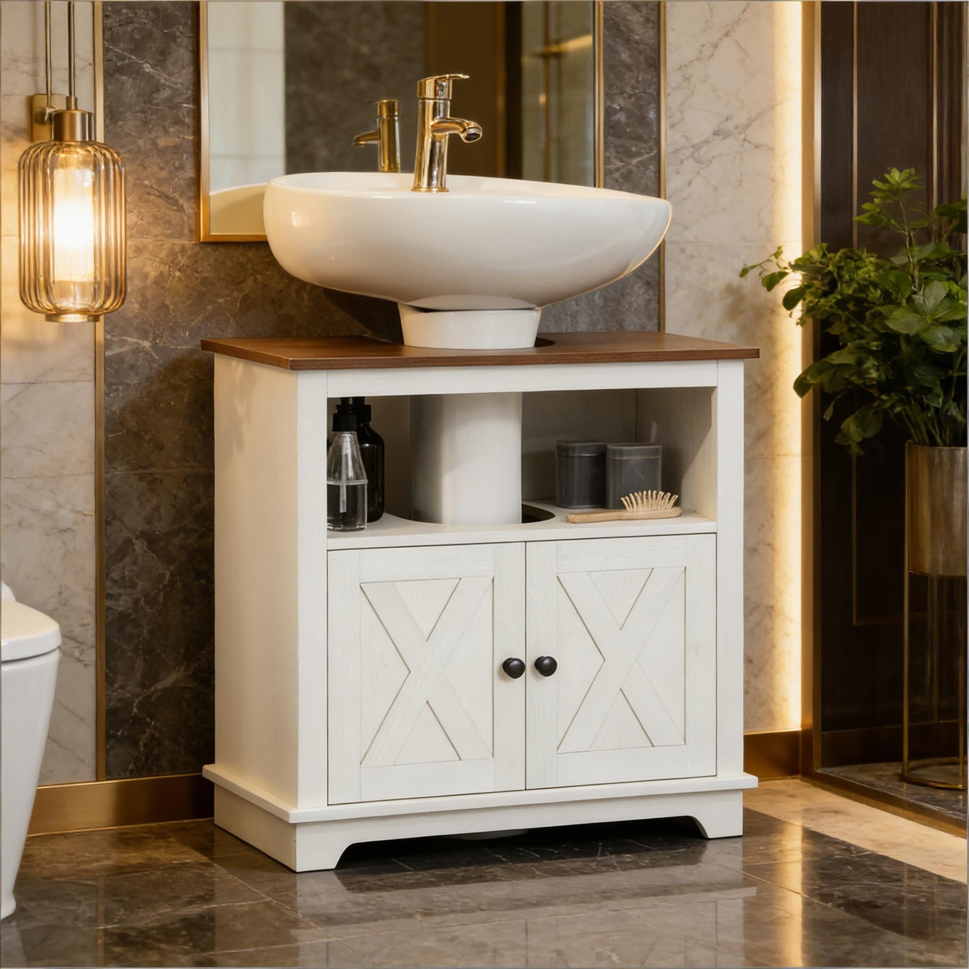 Practical Bathroom Under Sink Cabinet,Pedestal Sink Storage Cabinet