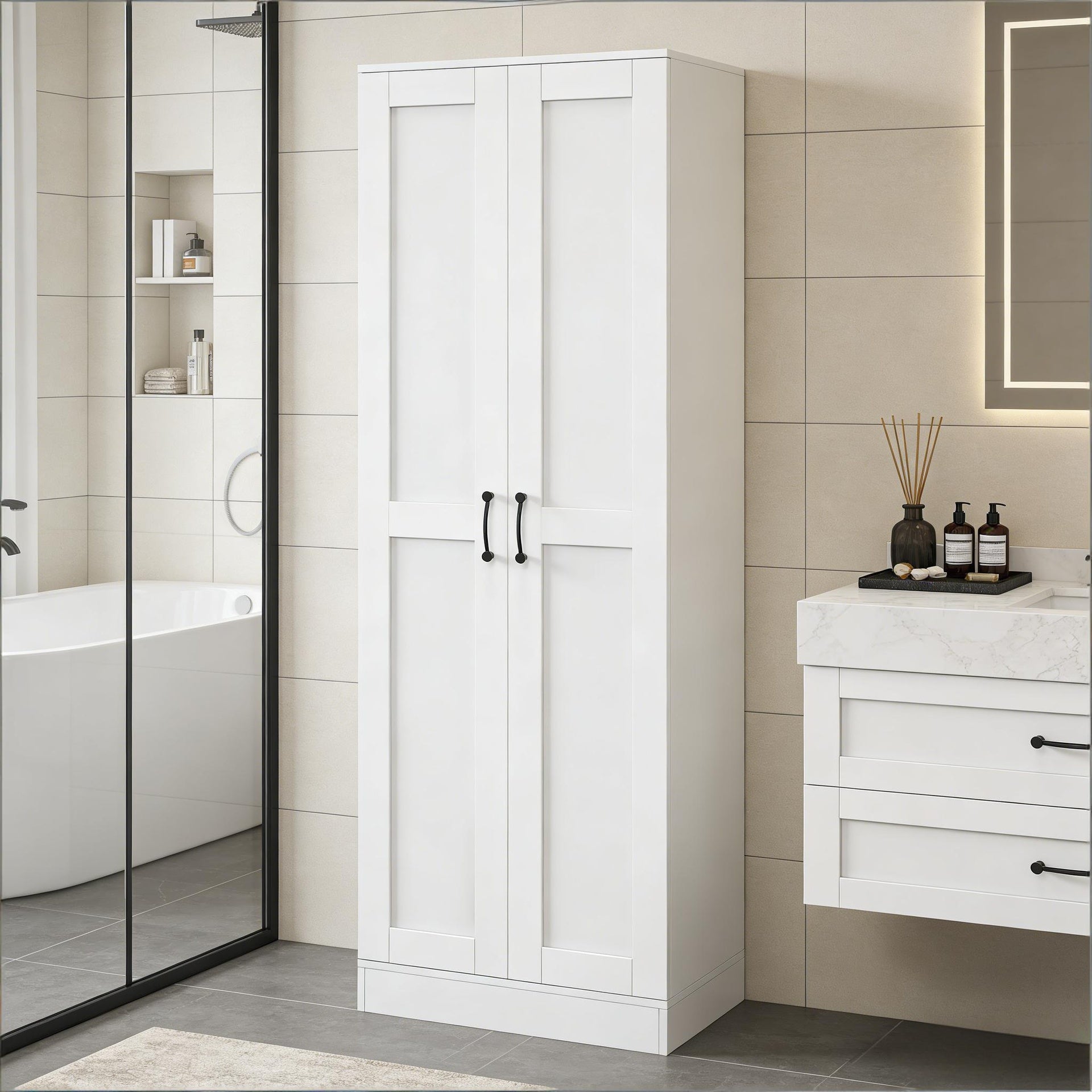 Family Storage Cabinet,Kitchen Pantry Cabinet,Freestanding Storage Cabinet