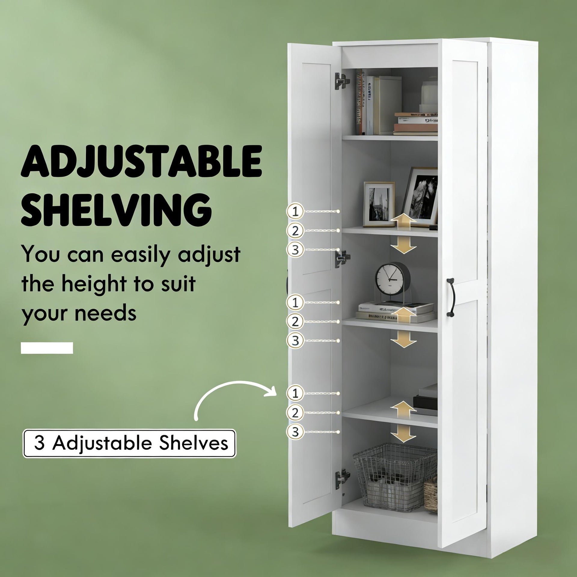 Family Storage Cabinet,Kitchen Pantry Cabinet,Freestanding Storage Cabinet