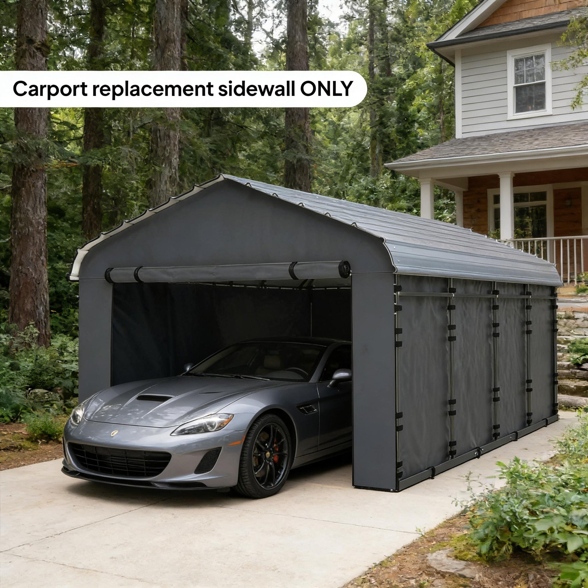 Practical Waterproof Replacement Side Wall Cover,Durable Carport Replacement Sidewall Panel(Only Carport Replacement Sidewall)