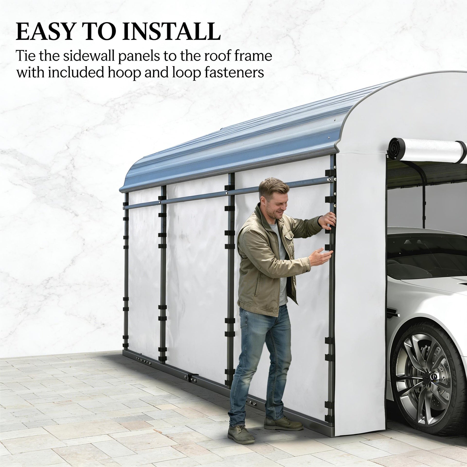 Durable Waterproof Replacement Side Wall Cover,Carport Replacement Sidewall Panel(Only Carport Replacement Sidewall)