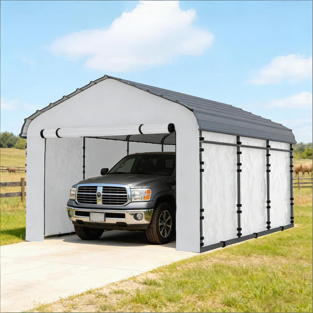 Durable Waterproof Replacement Side Wall Cover,Carport Replacement Sidewall Panel(Only Carport Replacement Sidewall)