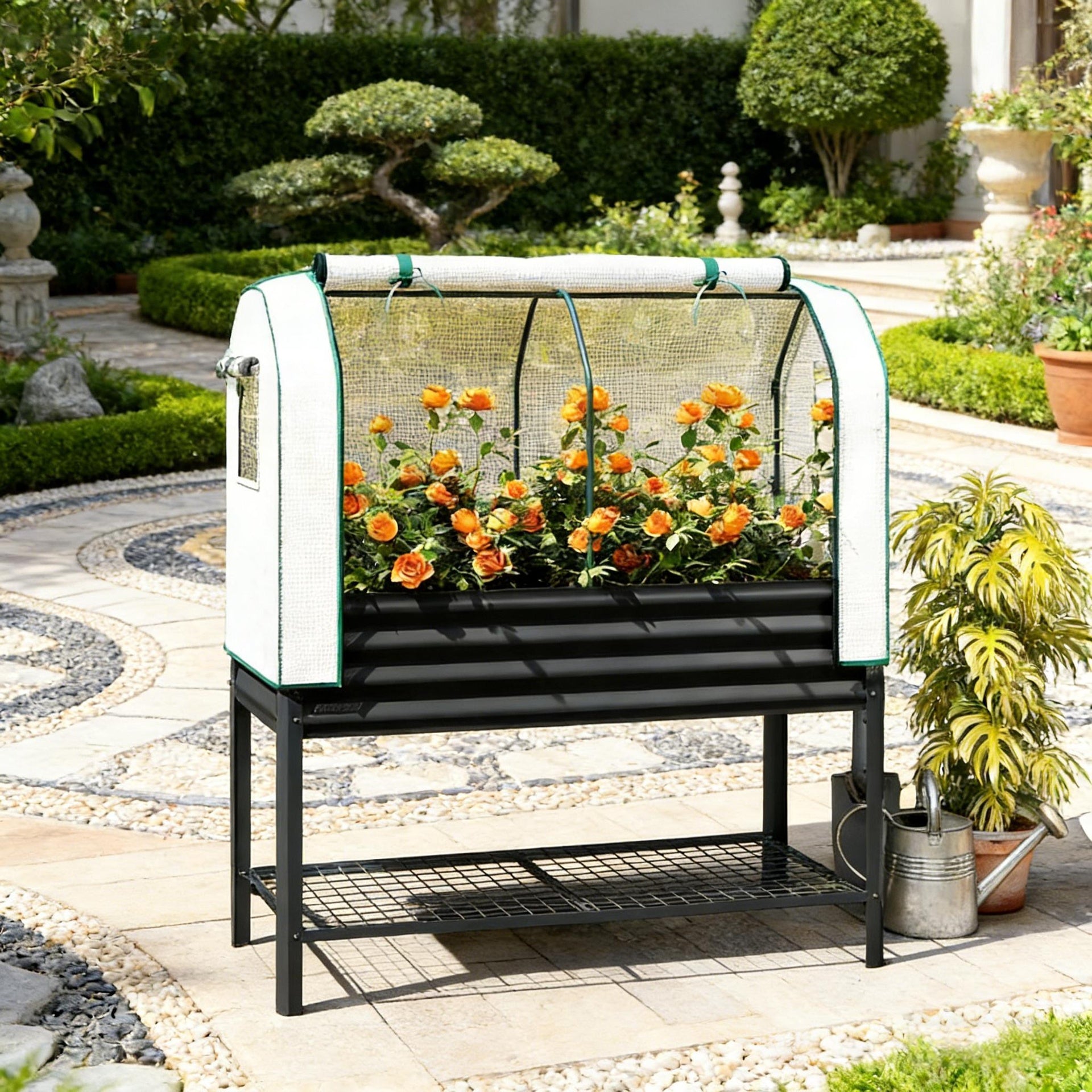 Outdoor Plant Boxs,Raised Garden Bed,Spacious Flower Boxs
