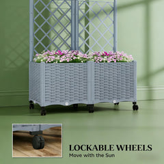 Mobile Raised Garden Bed,Outdoor Stylish Planter Box