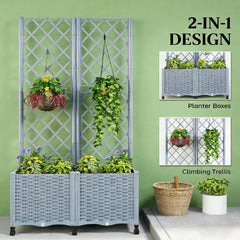 Mobile Raised Garden Bed,Outdoor Stylish Planter Box