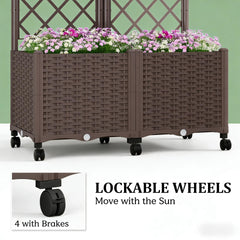Outdoor Stylish Planter Box,Mobile Raised Garden Bed