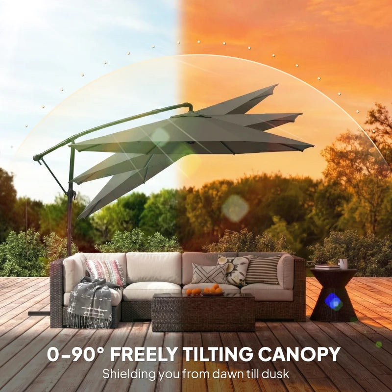 Large Garden Umbrella,Outdoor Hanging Cantilever Umbrella