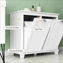 Home Floor Cabinet,Tilt out Laundry Hamper Cabinet,Sleek Storage Cabinet