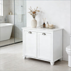 Home Floor Cabinet,Tilt out Laundry Hamper Cabinet,Sleek Storage Cabinet
