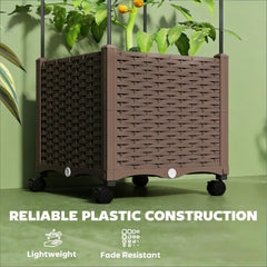 Plant Cage,Raised Garden Bed,Mobile Trellis Plant Bed