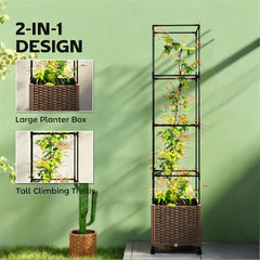 Plant Cage,Raised Garden Bed,Mobile Trellis Plant Bed