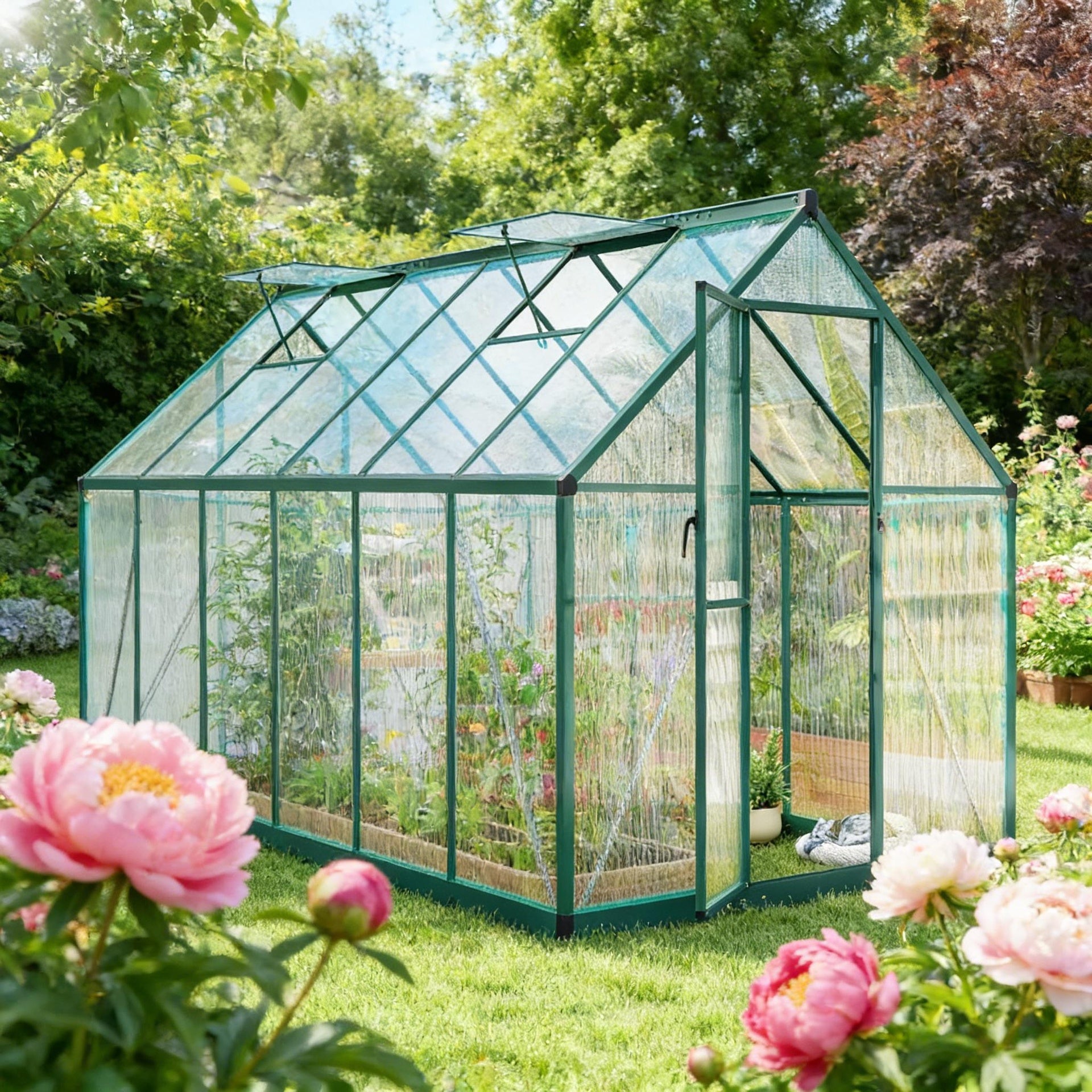Convenient Walk-in Greenhouse,Adjustable Roof Greenhouse