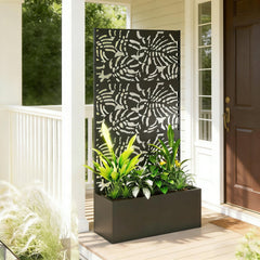 Trellis Planter,Efficient Drainage Planter Box,Spacious Metal Planter Box
