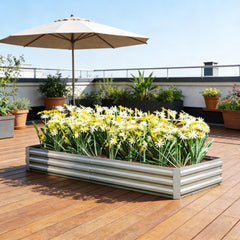 Flower Box,Plant Box,Garden Bed,Metal Raised Planter Box