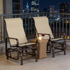 Cozy Glider Chair Set of 2,Outdoor Gliding Lounger Chair