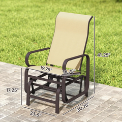 Cozy Glider Chair Set of 2,Outdoor Gliding Lounger Chair