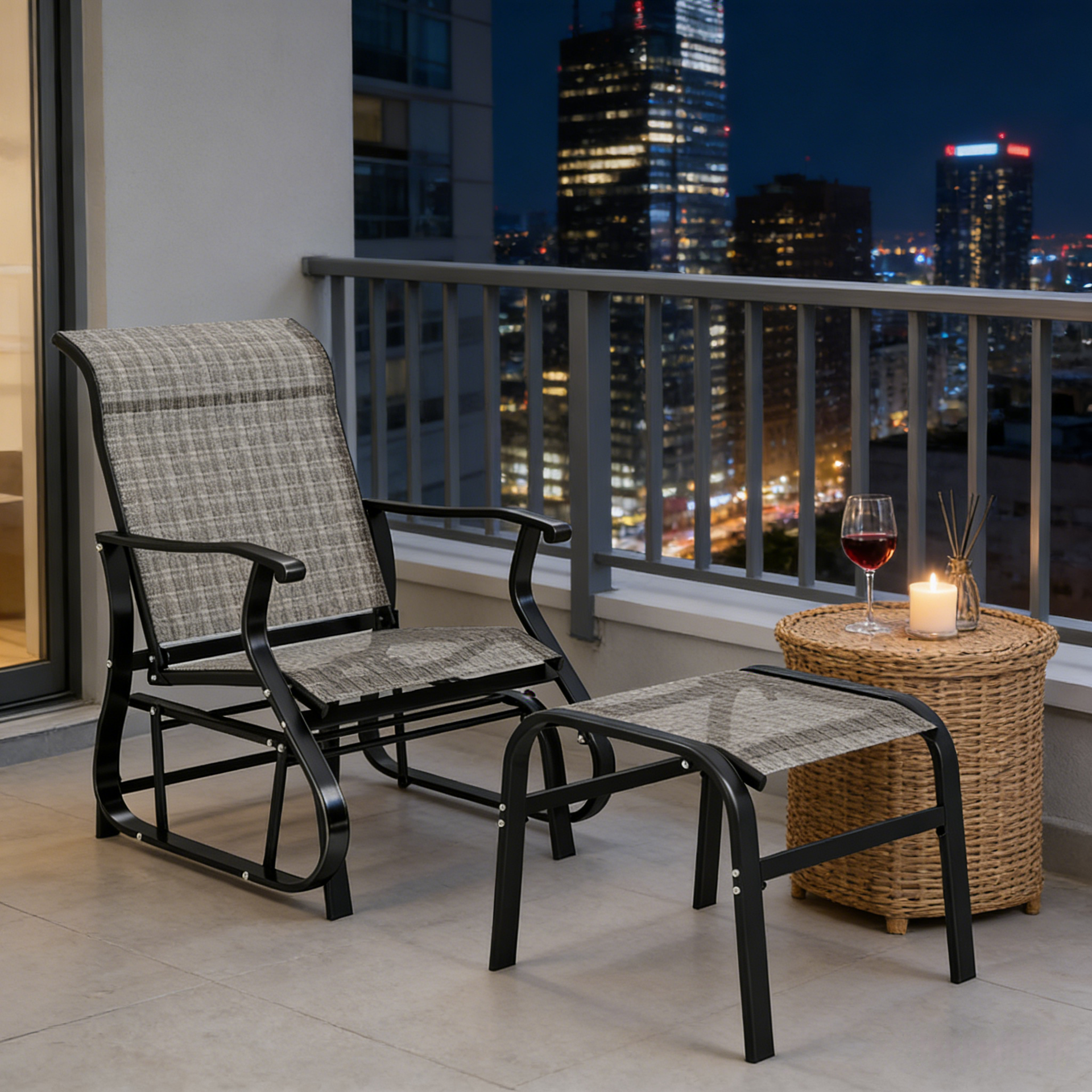 High Back Glider Chair Set,Outdoor Glider