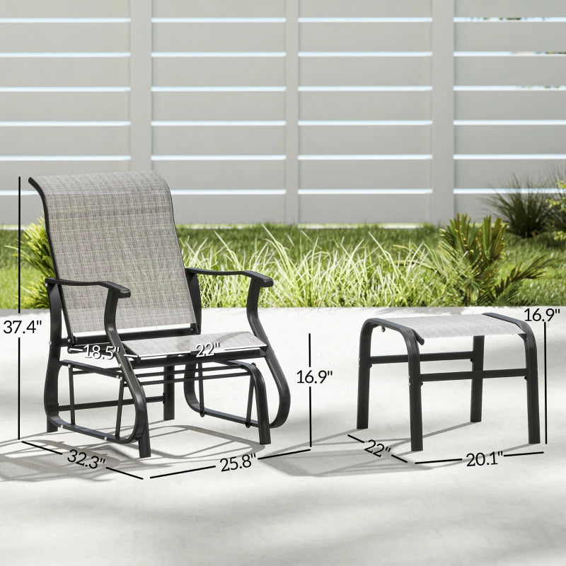 High Back Glider Chair Set,Outdoor Glider