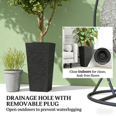 Modern Design Stackable Tapered Planters,Set of 3 Outdoor Planters