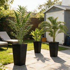 Modern Design Stackable Tapered Planters,Set of 3 Outdoor Planters