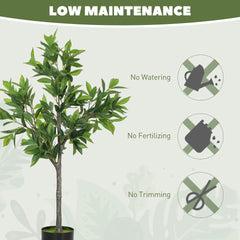 Potted Fake Plant, Lifelike Laurel Artificial Tree,Green