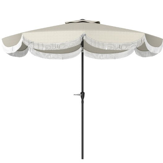 Vented Patio Table Umbrella,Outdoor Umbrella,with Crank, 8 Ribs, Push Button Tilt