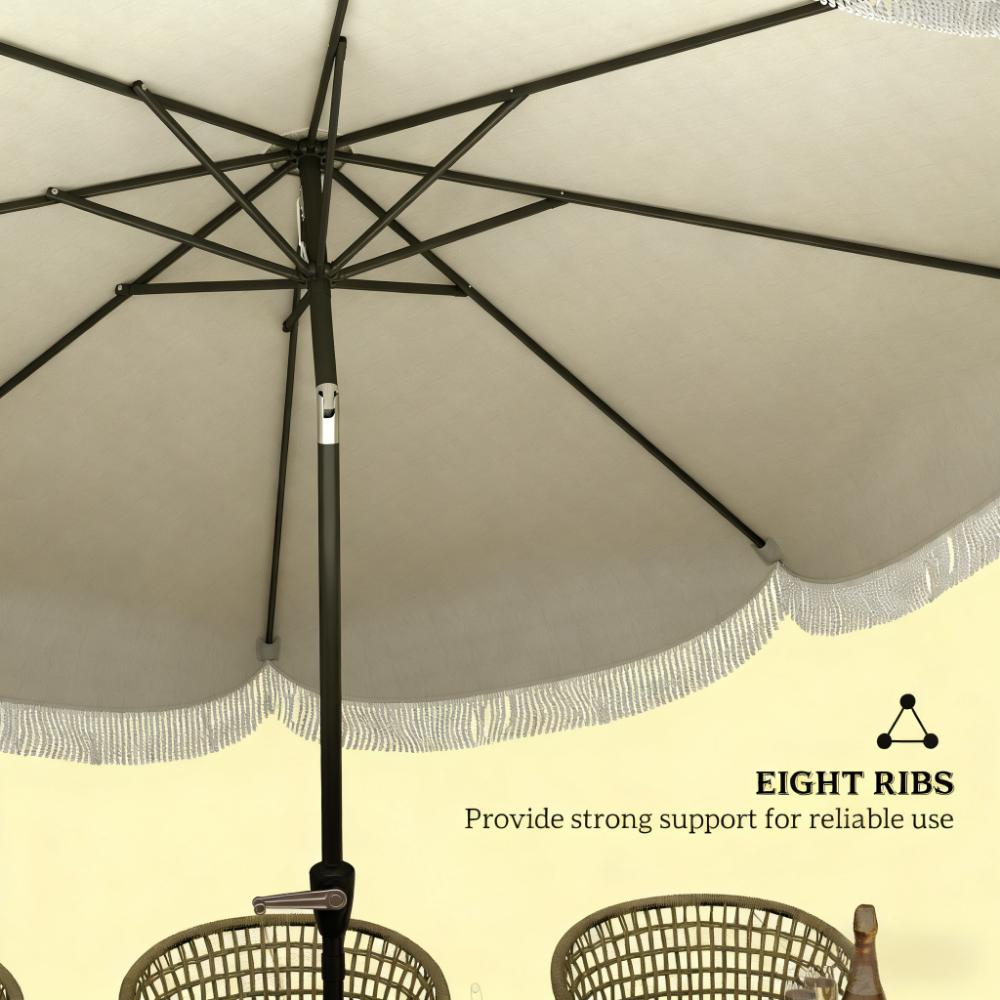 Vented Patio Table Umbrella,Outdoor Umbrella,with Crank, 8 Ribs, Push Button Tilt