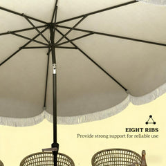 Vented Patio Table Umbrella,Outdoor Umbrella,with Crank, 8 Ribs, Push Button Tilt