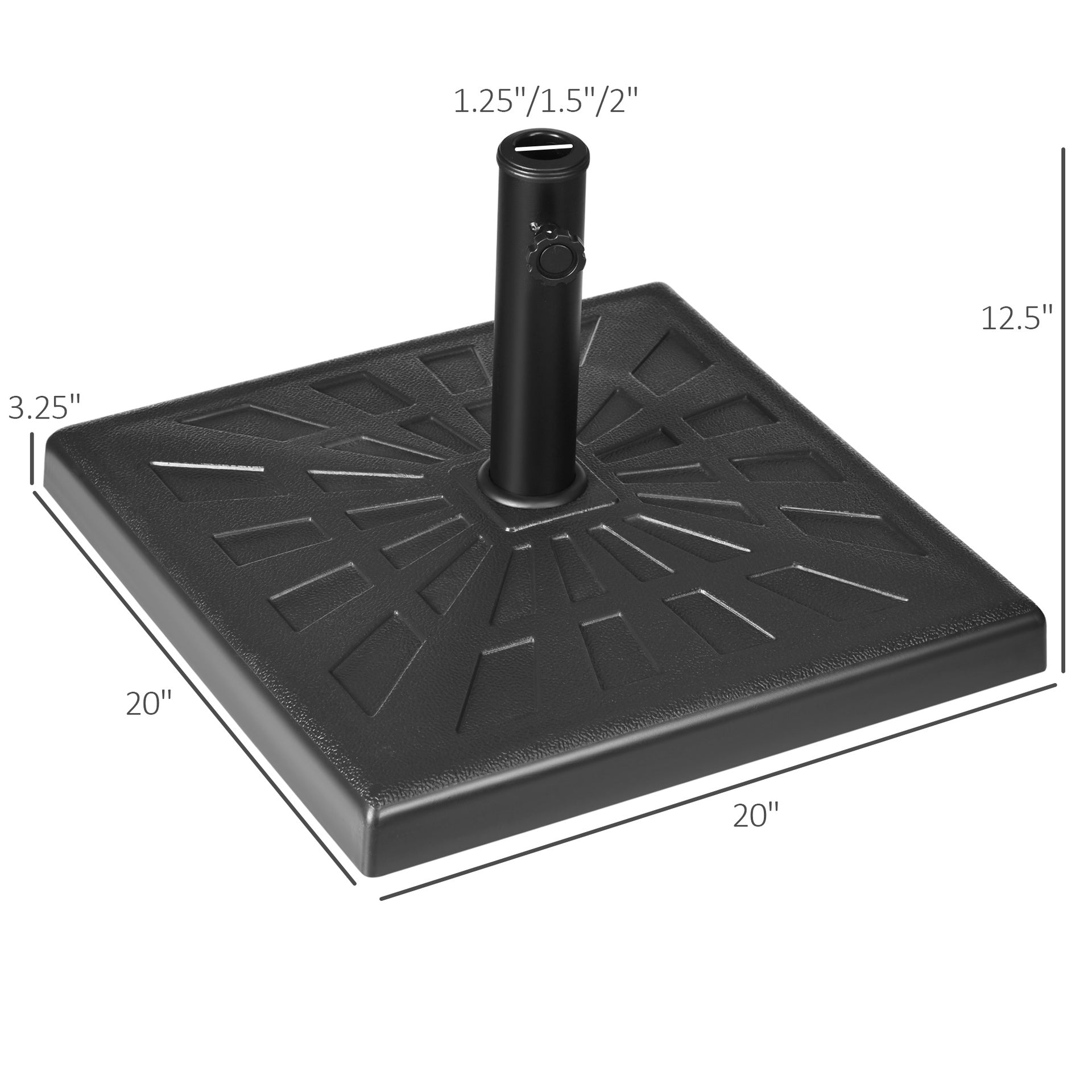 Square Outdoor Umbrella Stand Holder,Fashion Resin Patio Umbrella Base,for Parasol Poles