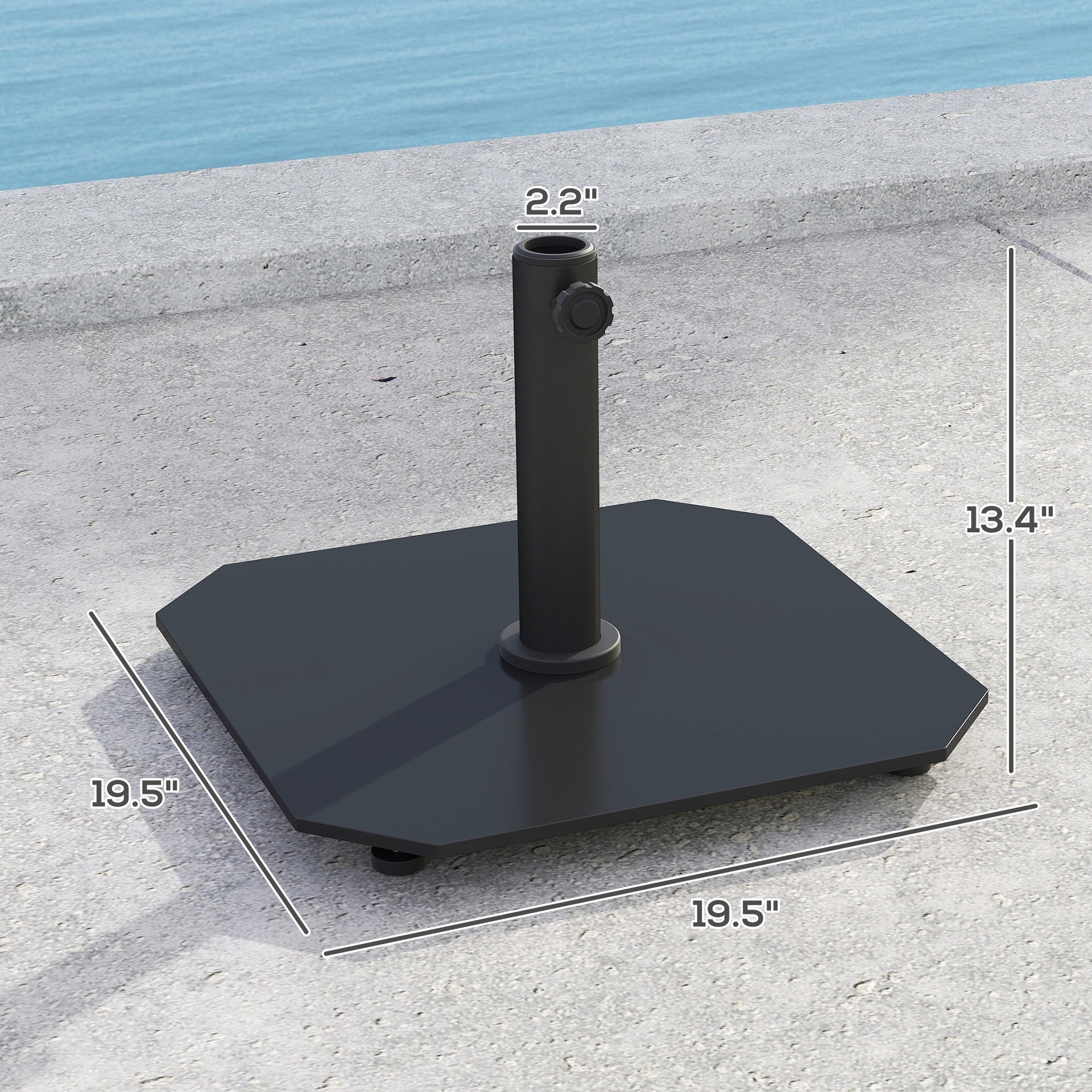 Heavy Duty Patio Umbrella Holder,Square Patio Umbrella Base,Metal Umbrella Stand Base with Adjustable Foot Pads