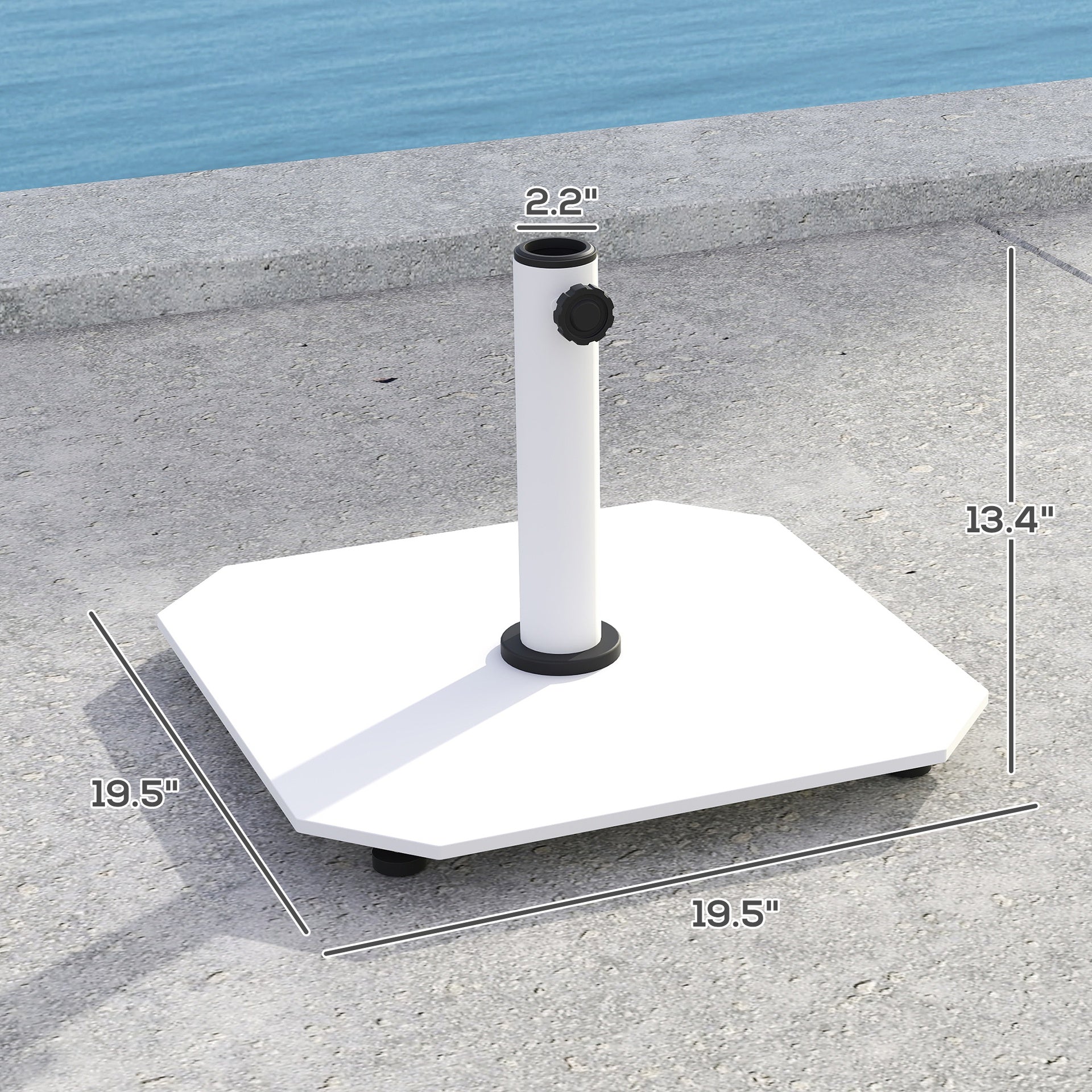 Metal Umbrella Stand Base with Adjustable Foot Pads,Heavy Duty Patio Umbrella Holder,Square Patio Umbrella Base