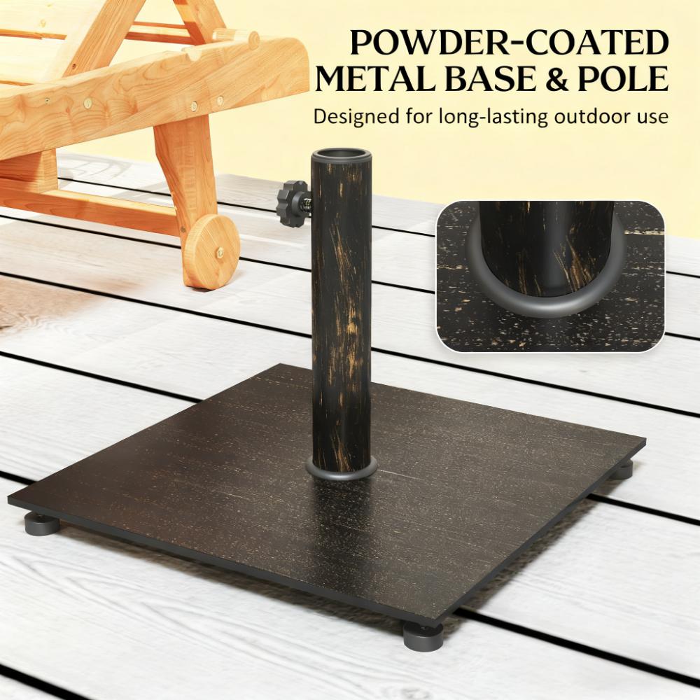 Universal Metal Umbrella Stand Base,Heavy Duty Patio Umbrella Holder with Adjustable Foot Pads,Square Patio Umbrella Base
