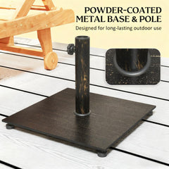 Universal Metal Umbrella Stand Base,Heavy Duty Patio Umbrella Holder with Adjustable Foot Pads,Square Patio Umbrella Base