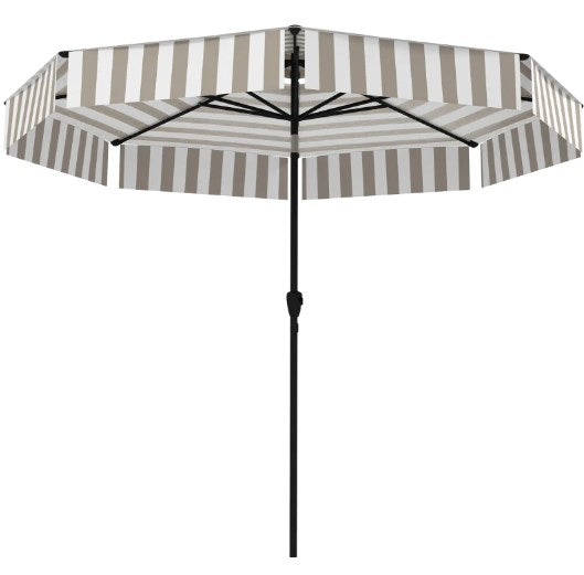 Outdoor Market Umbrella,Patio Umbrella,2-Tier Vented Patio Table Umbrella with Crank 8 Ribs,Tiltable Porch Umbrella,for Outdoor