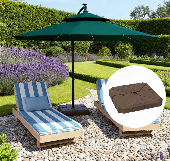 Cantilever Offset Umbrella Base,Heavy Duty Outdoor Umbrella Stand Base,Square Patio Umbrella Base
