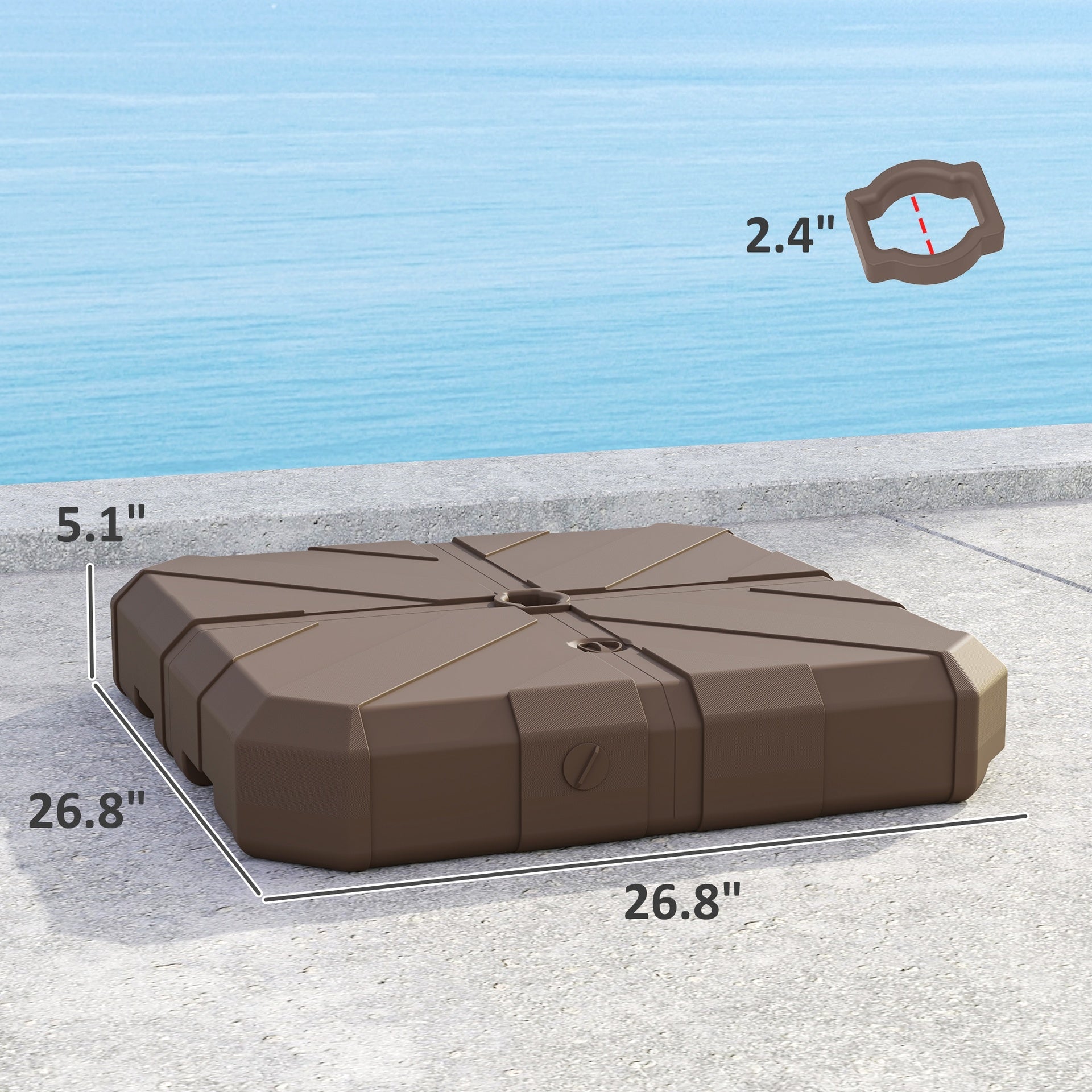 Cantilever Offset Umbrella Base,Heavy Duty Outdoor Umbrella Stand Base,Square Patio Umbrella Base