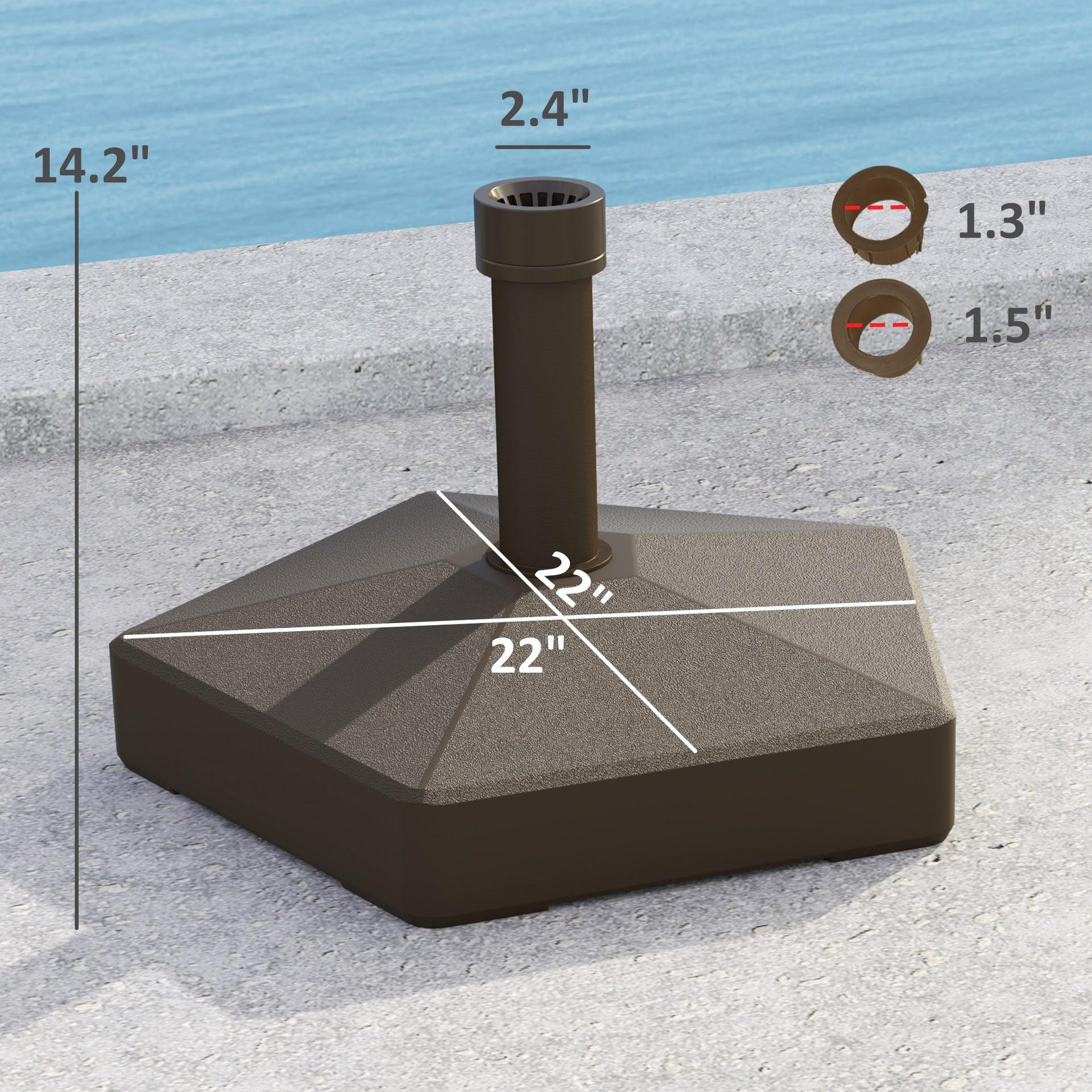 Outdoor Umbrella Stand Base,Round Patio Umbrella Base Holder,Heavy Duty Outdoor Umbrella Stand Base