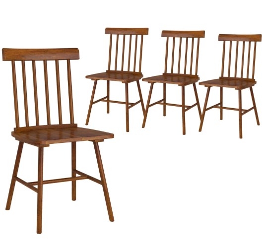 Comfortable Kitchen Chairs,Dining Chairs Set of 4,with Rubber Wood Frame,Spindle Back for Your Home