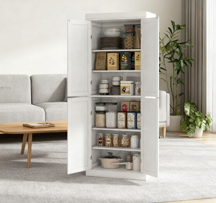 Modern Style Freestanding Food Pantry Cabinet,Kitchen Cabinet,Pantry Storage Cabinet with Doors and Shelves