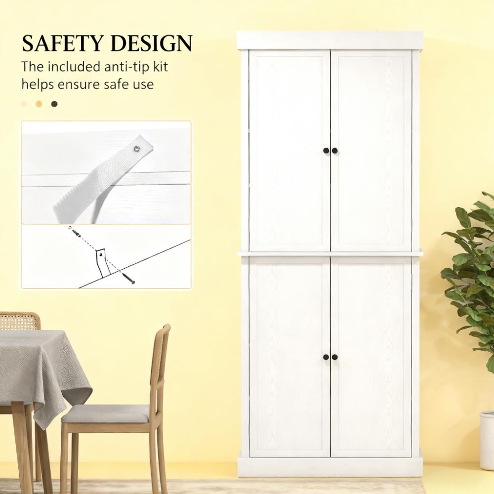 Modern Style Freestanding Food Pantry Cabinet,Kitchen Cabinet,Pantry Storage Cabinet with Doors and Shelves