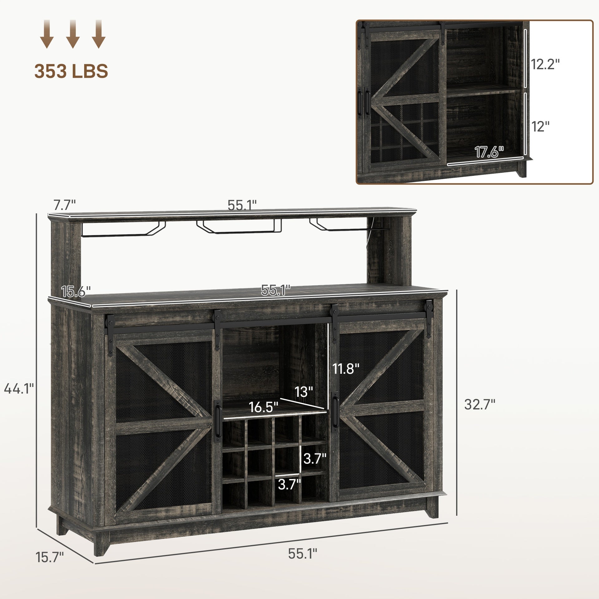 Farmhouse Wine Cabinet,Coffee Bar Cabinet,for Your Home