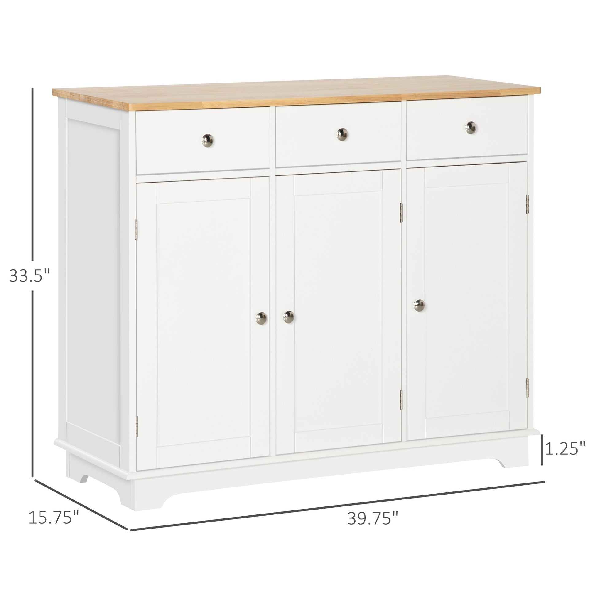 Buffet Cabinet with Storage Cabinets,Drawers and Adjustable Shelves