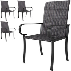 Set of 4 Dining Chairs with Armrest,Highback and Deep Seating