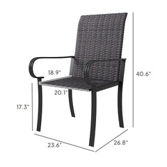 Set of 2 Dining Chairs with Armrest,Highback and Deep Seating