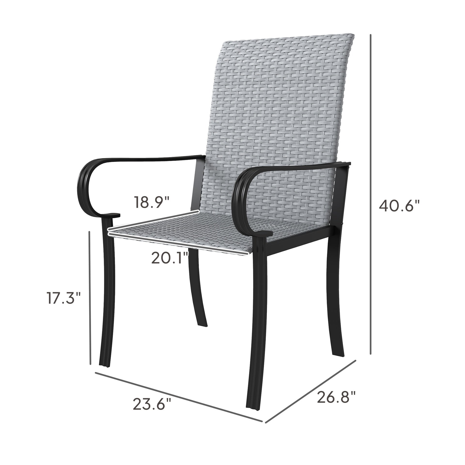 Dining Chairs,Set of 2 Dining Chairs with Armrest,Highback and Deep Seating