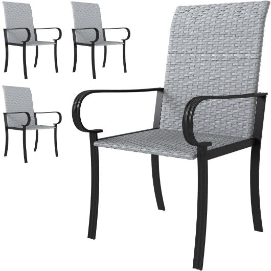 Dining Chairs,Set of 4 Dining Chairs with Armrest,Highback and Deep Seating