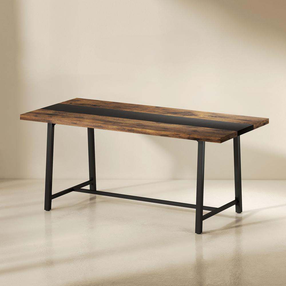 Long Dining Table,Kitchen Table with Large Tabletop and Steel Legs,for Your Home