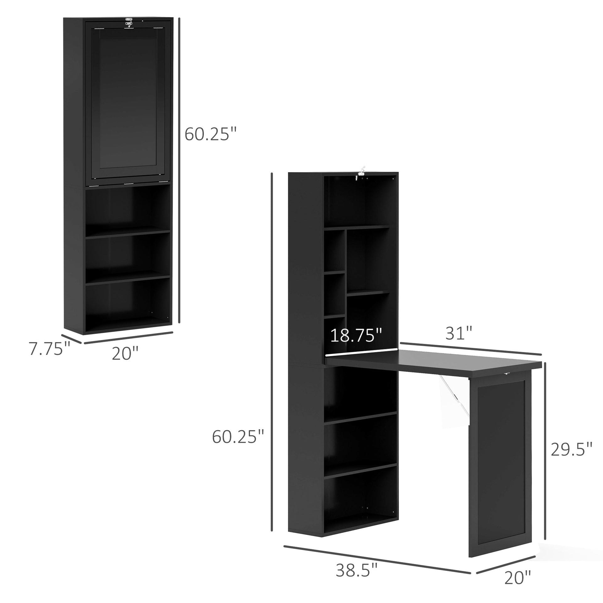 Wall Mount Computer Desk,Fold-out Convertible Home Office Desk