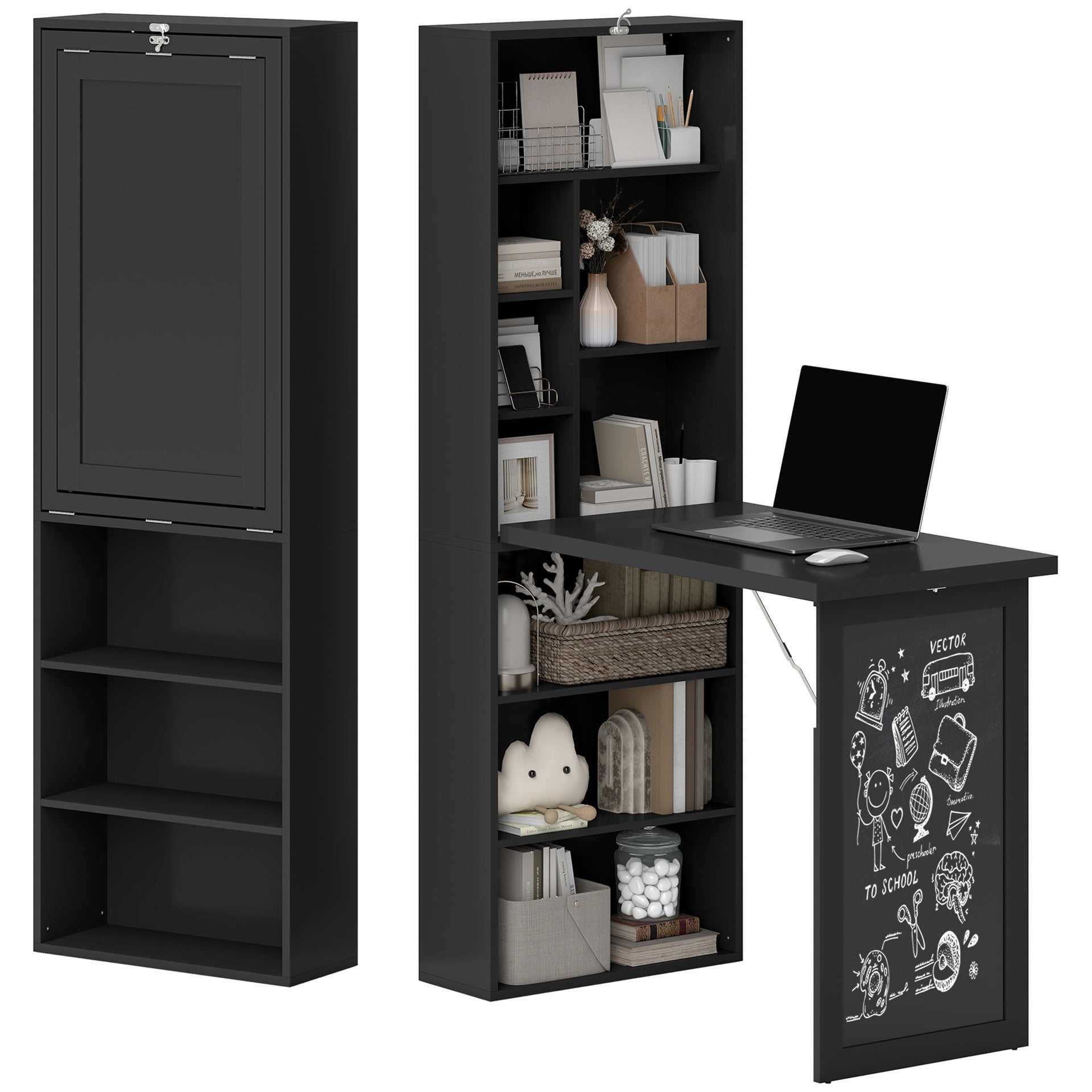 Wall Mount Computer Desk,Fold-out Convertible Home Office Desk