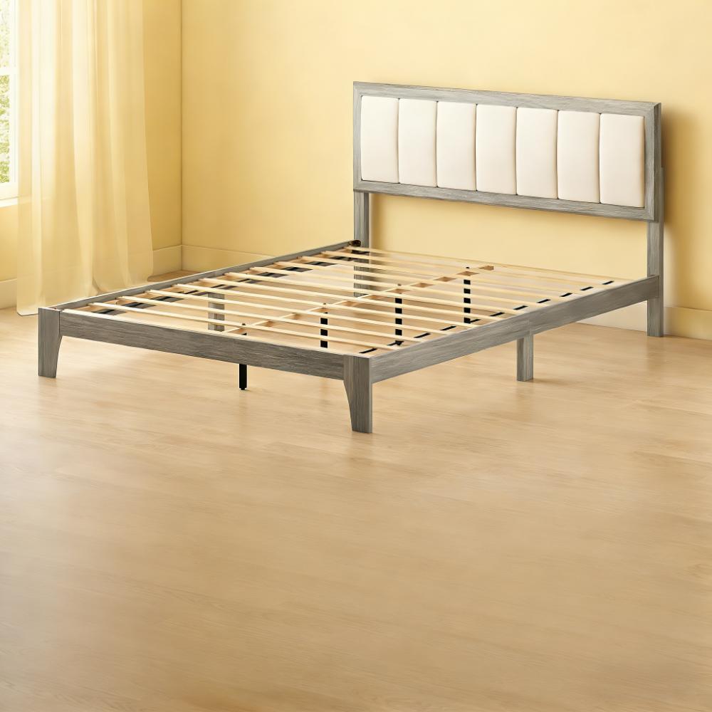 Nordic Style Bed Frame,Platform Bed Frame with Wooden Slats